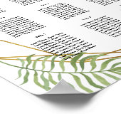 crystal Foliage greenery Table plan party/bruiloft Poster (Hoek)