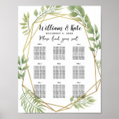 crystal Foliage greenery Table plan party/bruiloft Poster (Voorkant)
