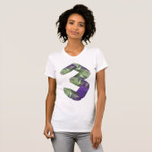 Crystal Font Number 3 Womens T-Shirt (Voorkant volledig)