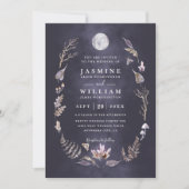 Crystal Forest Rustic Moon Night QR Code Huwelijk Kaart (Voorkant)