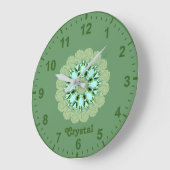 CRYSTAL~ Fractal Pattern Green Shades ~ Grote Klok (Hoek)