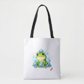 Crystal Frog Canvas tas: Schattigee kikker met kri Tote Bag (Voorkant)