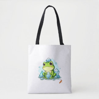 Crystal Frog Canvas tas: Schattigee kikker met kri Tote Bag