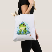 Crystal Frog Canvas tas: Schattigee kikker met kri Tote Bag (Dichtbij)