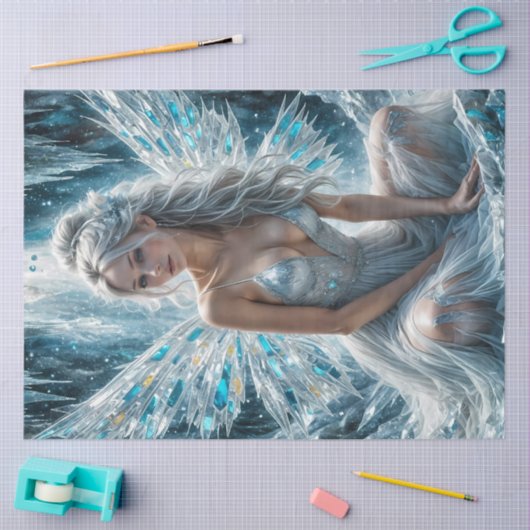 Crystal Frost Fairy Gothic Winter Decoupage Papier (Craft)