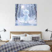 Crystal Frost Man Under the Winter Moon Canvas Afdruk (Insitu (Slaapkamer))