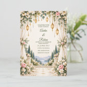 Crystal Garden Bruiloft Kaart (Staand voorkant)