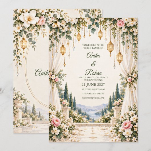 Crystal Garden Bruiloft Kaart (Voorkant / Achterkant)