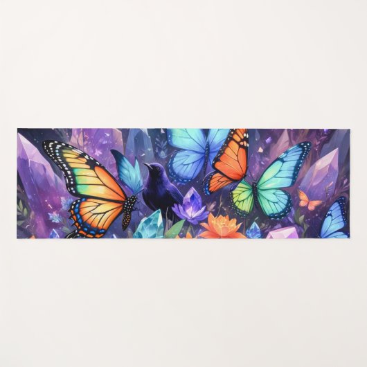 Crystal Garden Crows, Raven Butterflies  Yogamat (Voorkant (horizontaal))