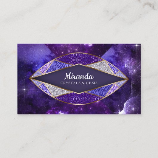 Crystal Gem Stone Star Galaxy Visitekaartje (Voorkant)