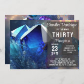 Crystal Gemstone September Virgo Sapphire Verjaard Kaart (Voorkant / Achterkant)