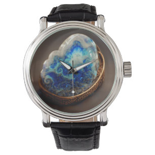 Crystal Geode Stone Cloudy Horloge