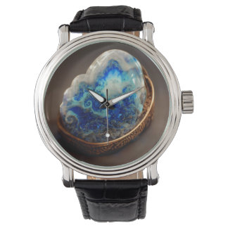 Crystal Geode Stone Cloudy Horloge