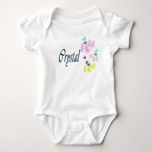 Crystal Girls Name Logo, Baby Bodysuit (Voorkant)