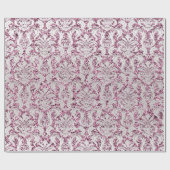 Crystal Glitter Pink Rose Silver Damask Paars Lux Cadeaupapier (Vlak)