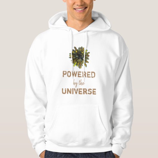*~* Crystal Gold Yellow Sphere Mannen Wit Hoodie (Voorkant)