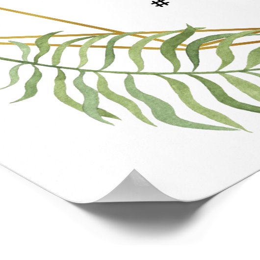 Crystal greenery leaf Social media bruiloft hashta Poster (Hoek)