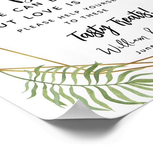 Crystal greenery Popcorn Bar bruiloft Poster (Hoek)