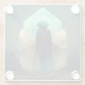Crystal Guardian Alien Sci-Fi Fantasy Glazen Onderzetter (Achterkant)