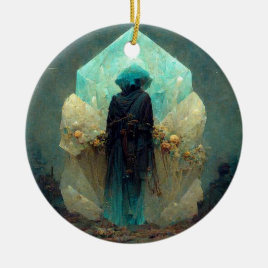 Crystal Guardian Alien Sci-Fi Fantasy Keramisch Ornament (Voorkant)