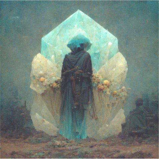 Crystal Guardian Alien Sci-Fi Fantasy Sticker (Voorkant)