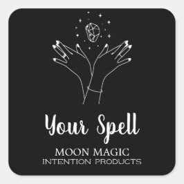 Crystal Hands Spell Black Jar Stickers