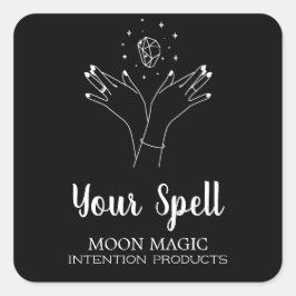 Crystal Hands Spell Black Jar Stickers