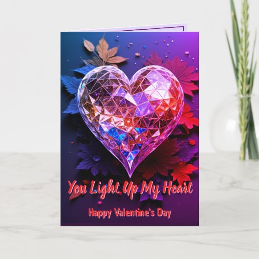 Crystal hart Valentijn met liefde gedicht Kaart (Voorkant)