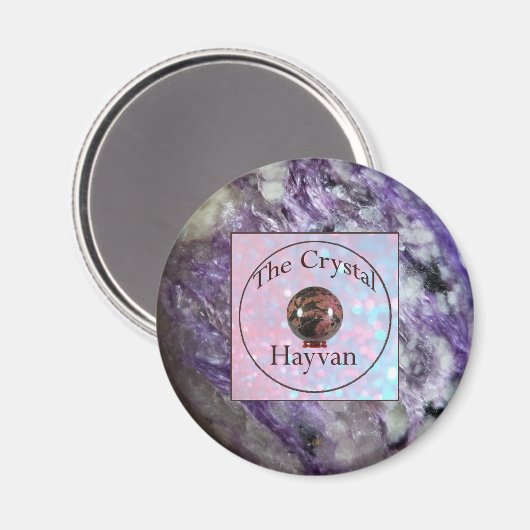 Crystal Hayvan Magnet met Charoite Afbeelding (Voorkant / Achterkant)
