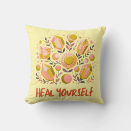 Crystal Healing Throw Pillow  Spiritual Home Decor Kussen