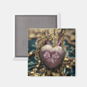 Crystal Heart Amulet Magneet (Voorkant / Achterkant)
