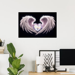 *~*~ Crystal Heart Angel Wings AP78 Opal Poster