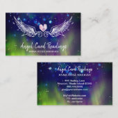*~* Crystal Heart Angel Wings Cosmic Abstract Visitekaartje (Voorkant / Achterkant)