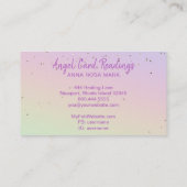 *~* Crystal Heart Angel Wings Rainbow Pastel Visitekaartje (Achterkant)