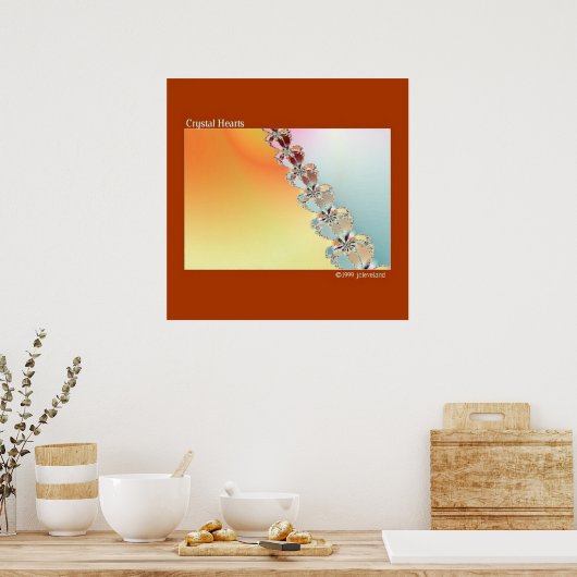 Crystal Heart Fractal Art Wall Poster (Keuken)