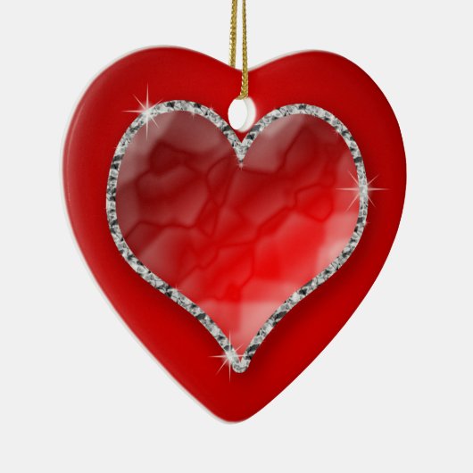 Crystal Heart Keramisch Ornament (Rechts)