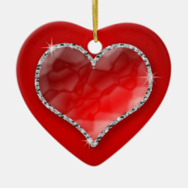 Crystal Heart Keramisch Ornament