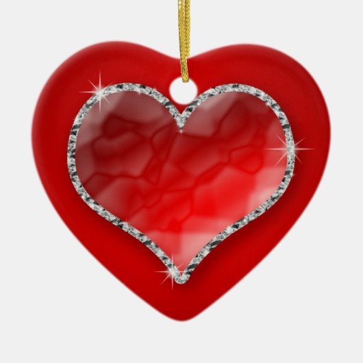 Crystal Heart Keramisch Ornament (Voorkant)