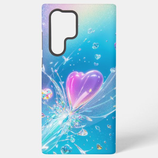 Crystal Heart Light Burst Phone Case Samsung Galaxy Hoesje (Achterkant)