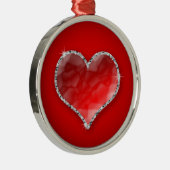 Crystal Heart Metalen Ornament (Rechts)