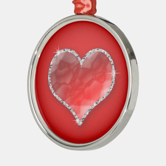 Crystal Heart Metalen Ornament (Links)