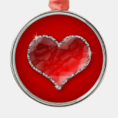 Crystal Heart Metalen Ornament (Voorkant)