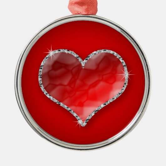 Crystal Heart Metalen Ornament (Voorkant)