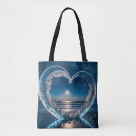 Crystal Heart onder de sterren Tote Bag