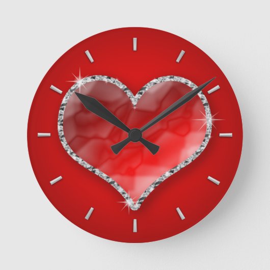 Crystal Heart Ronde Klok (Voorkant)