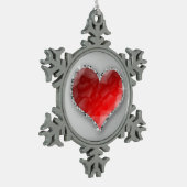 Crystal Heart Tin Sneeuwvlok Ornament (Links)