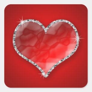 Crystal Heart Vierkante Sticker