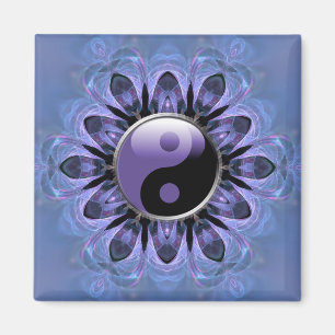 Crystal Hearts Paars Yin Yang Magnet