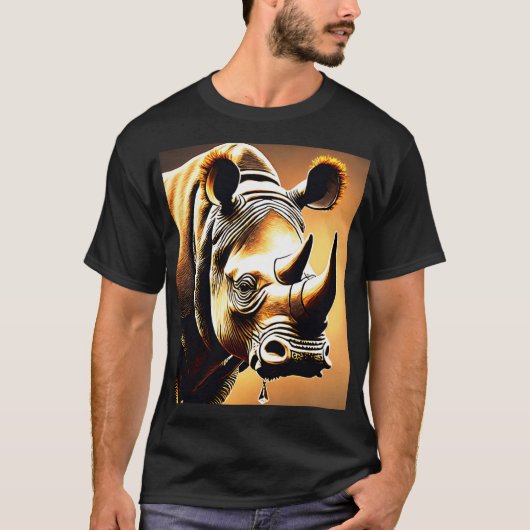 Crystal Horn Rhinoceros: Elegante en gedetailleerd T-shirt (Voorkant)