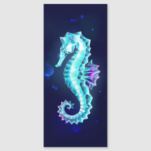 Crystal Ice Seahorse op blauwe achtergrond